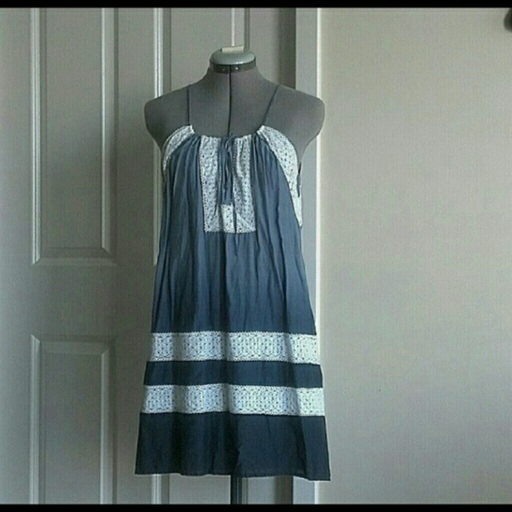Blue summer cotton dress
